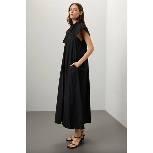 MM6 Maison Margiela Black Maxi Dress - Elegant & Timeless Sz 42 - Picture 2 of 10